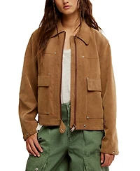 Free People Women's Blair Faux-Suede Wide-Sleeve Jacket