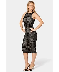 Bebe Women's Lace Racerback Midi Dress