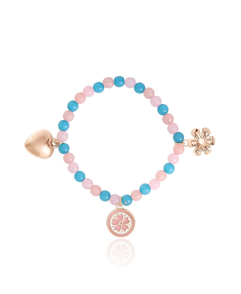 Jessica Simpson Kids Pastel Beaded Bracelet & Heart Earrings Set