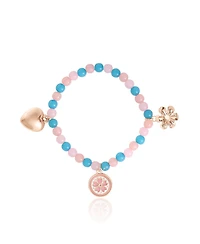 Jessica Simpson Kids Pastel Beaded Bracelet & Heart Earrings Set