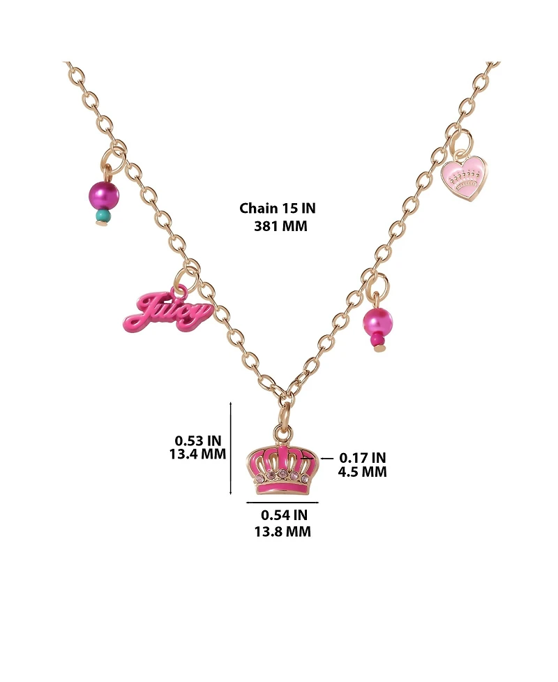 Juicy Couture Kids 15+2" Beaded Charm Necklace