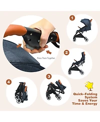 Costway Lightweight Stroller Aluminium Frame with Net for Travel 15 lbs