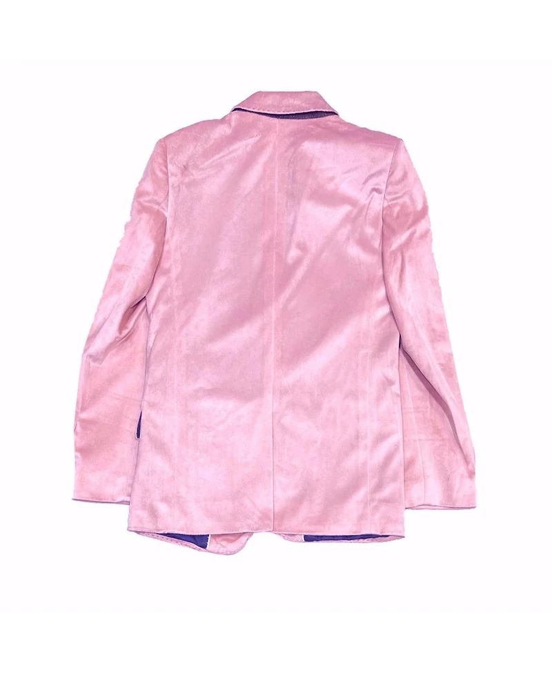 Elie Balleh Boys Pink Slim Fit Velvet Jacket