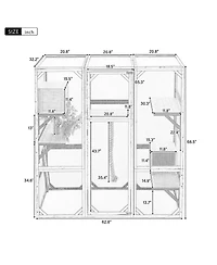 Streamdale Furniture Outdoor Cat House Catio with Condos