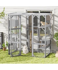Streamdale Furniture Outdoor Cat House Catio with Condos