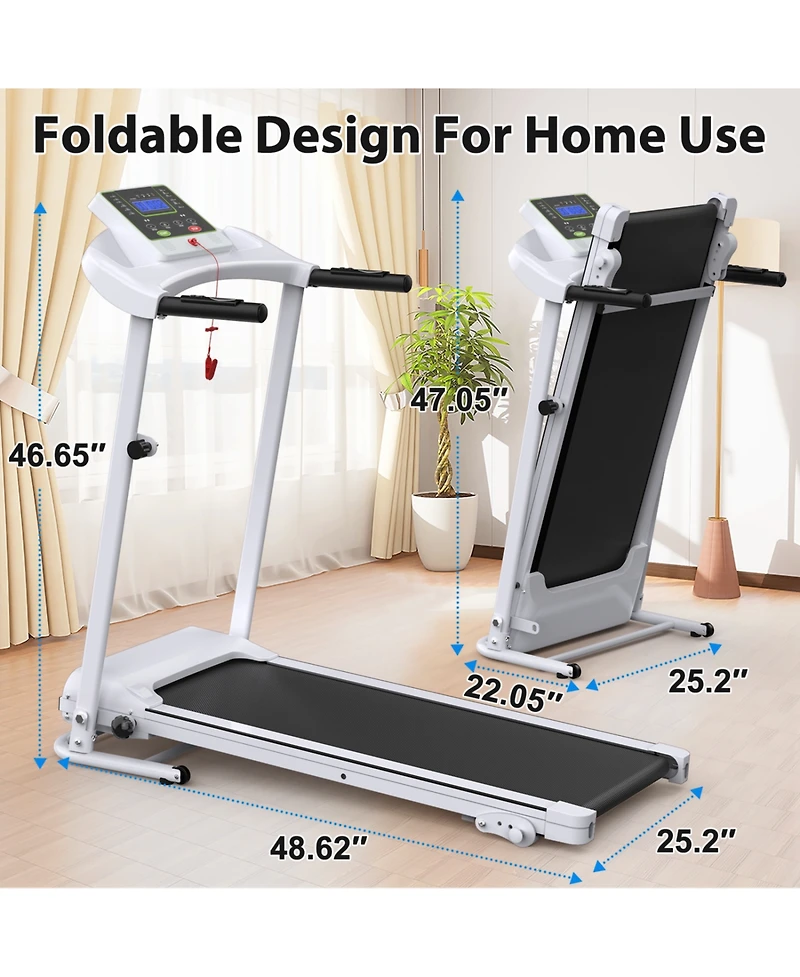 Streamdale Furniture Folding Treadmill Incline Bluetooth Heart Rate