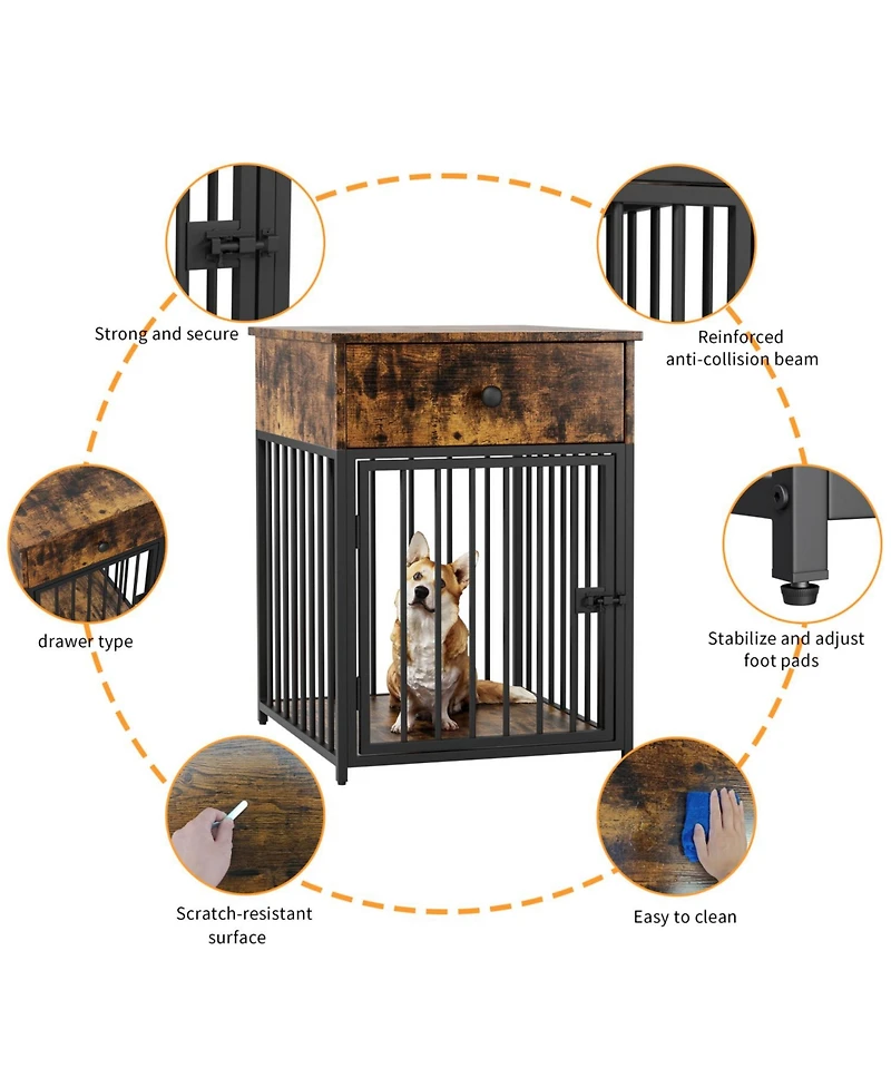 Streamdale Furniture Dog Crate Furniture with Drawer