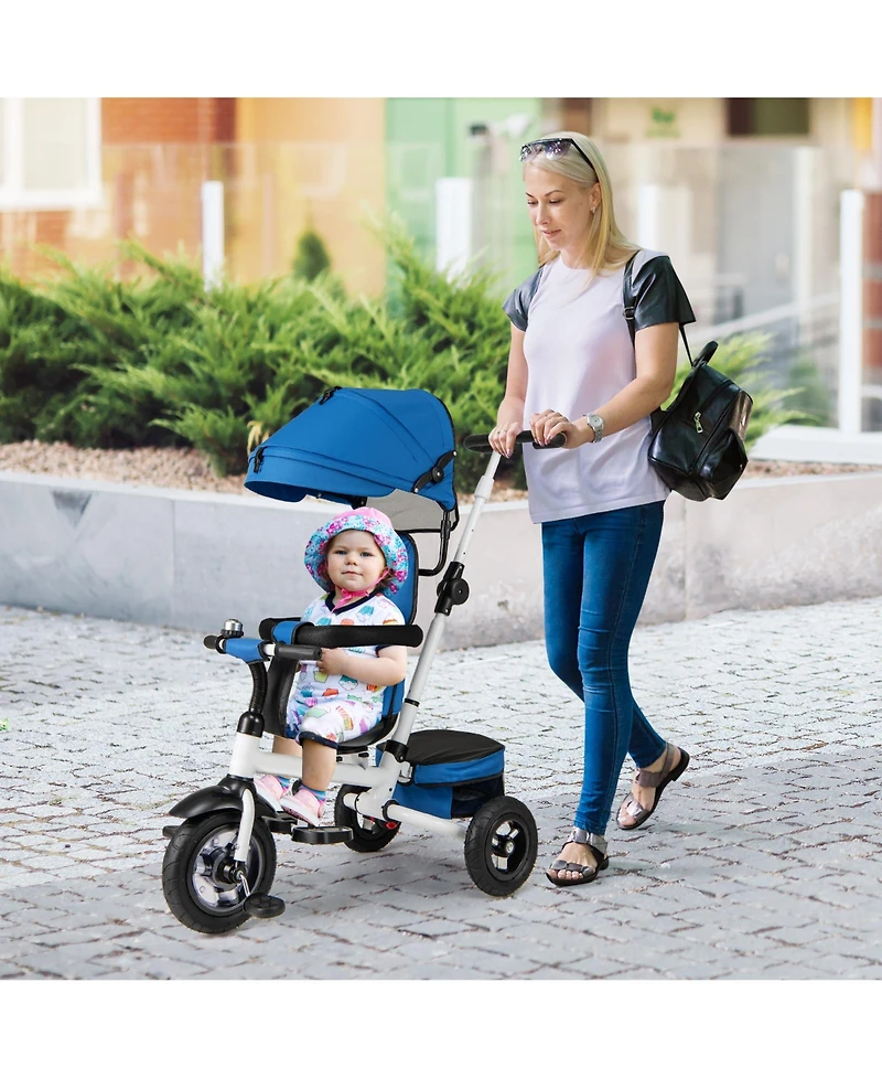 Gymax Toddler 5-in-1 Folding Trike 1-5 Years Old w/ Safety Harness Storage