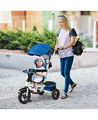 Gymax Toddler 5-in-1 Folding Trike 1-5 Years Old w/ Safety Harness Storage