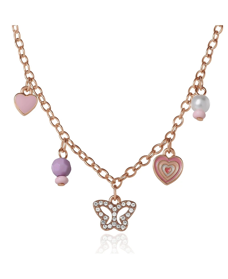 Jessica Simpson Kids Heart Charm Necklace and Earrings Set