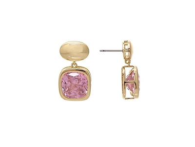 Rivka Friedman Pink Bezel Drop Earring