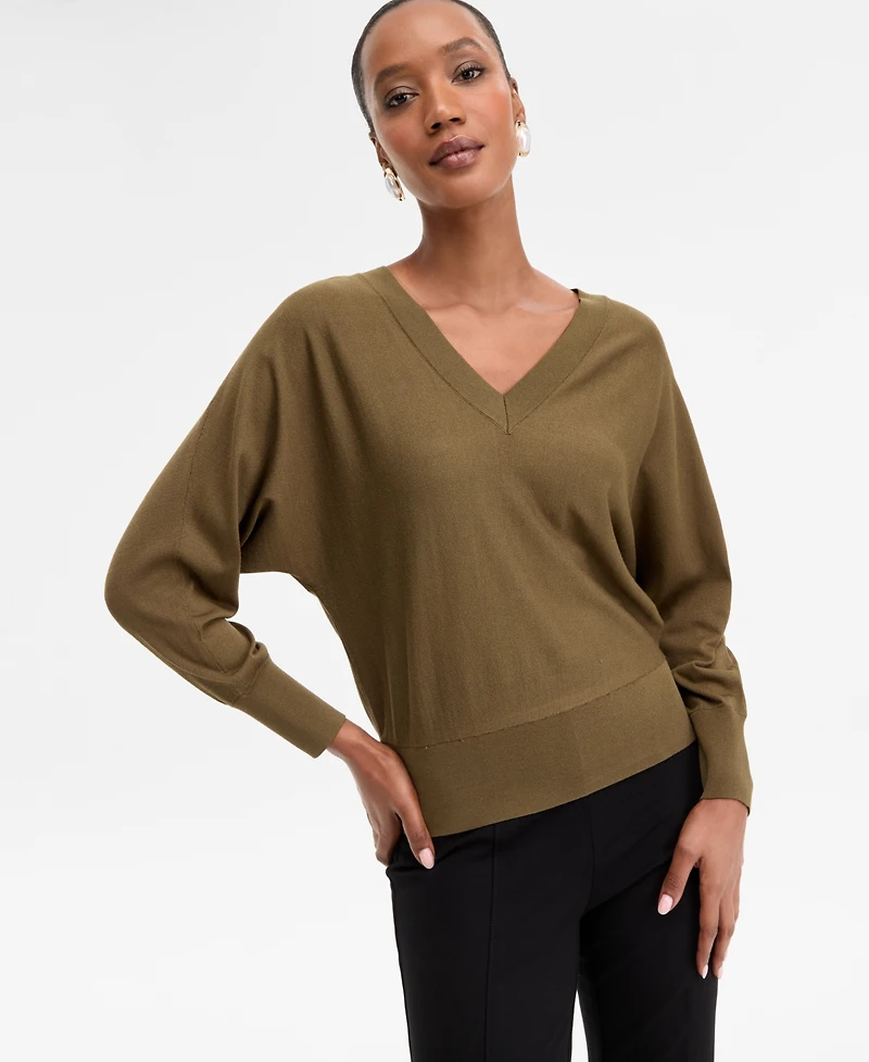 I.n.c. International Concepts Women's V-Neck Sweater, Created for Macy's