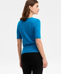 I.n.c. International Concepts Women's Elbow-Sleeve Crewneck Sweater, Macy's Exclusive