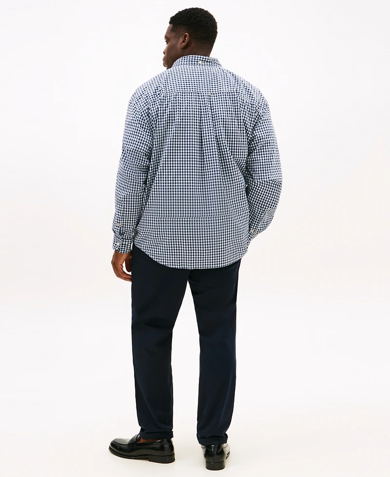 Tommy Hilfiger Men's Big & Tall Classic-Fit Twain Stretch Check Shirt
