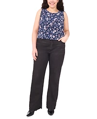 Vince Camuto Plus Sleeveless Printed Keyhole Top