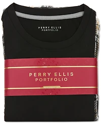 Perry Ellis Portfolio Men's Solid Shirt & Buffalo Plaid Pajama Set