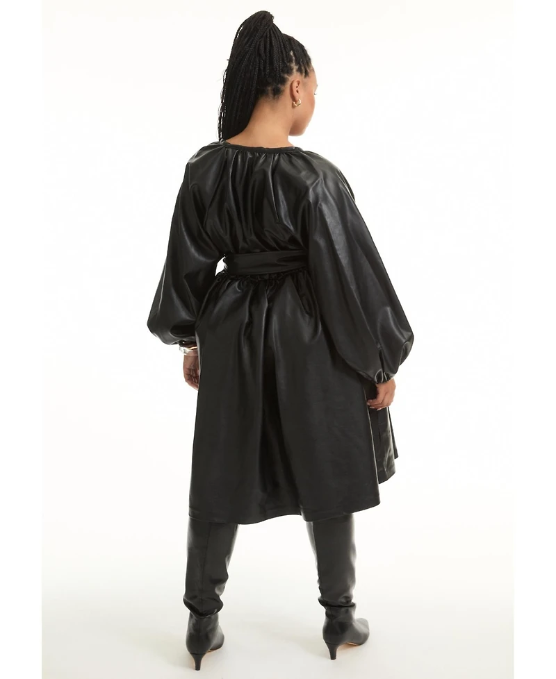 June + Vie Women's Faux Leather Dress