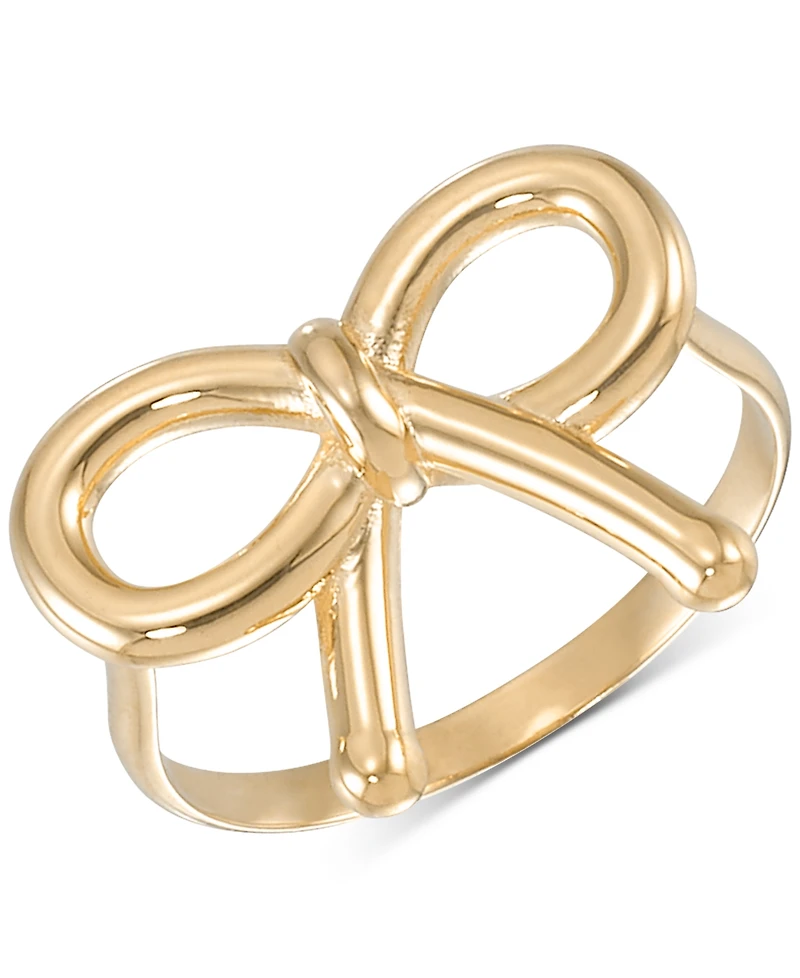 Polished Ribbon Bow Openwork Ring in 10k Gold