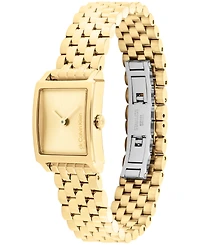 Calvin Klein Women's Elongated Gold Tone Stainless Steel Bracelet Watch, 18.5 x 20.5mm