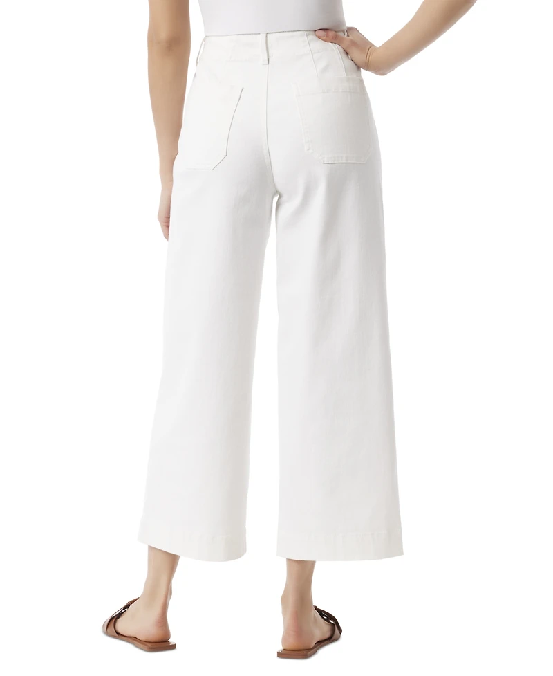 Gloria Vanderbilt Women's Shape Effect Tummy Sculpt Patch-Pocket Cropped Wide-Leg Jeans