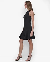 Dkny Women's Sleeveless Crewneck Fit & Flare Dress