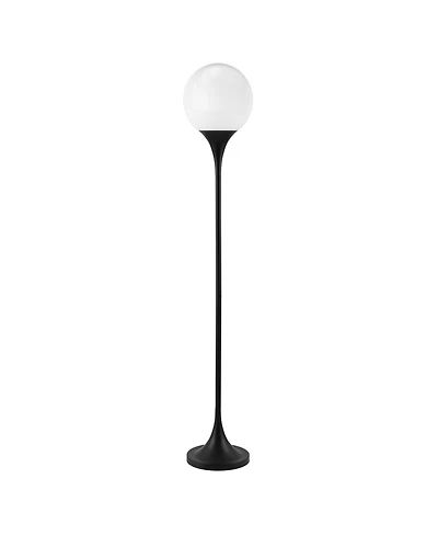 Hudson & Canal Mahdi 70" Metal Torchiere Floor Lamp with Glass Shade