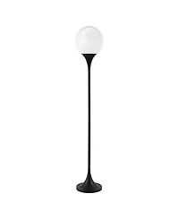 Hudson & Canal Mahdi 70" Metal Torchiere Floor Lamp with Glass Shade