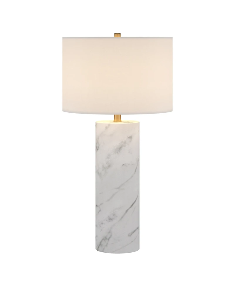 Hudson & Canal Elise 29.5" Metal Table Lamp with Fabric Shade