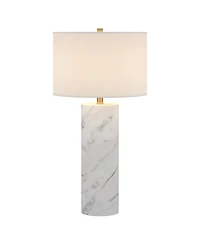 Hudson & Canal Elise 29.5" Metal Table Lamp with Fabric Shade