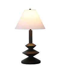 Hudson & Canal Abilene 28" Resin Triple Gourd Lamp with Fabric Shade