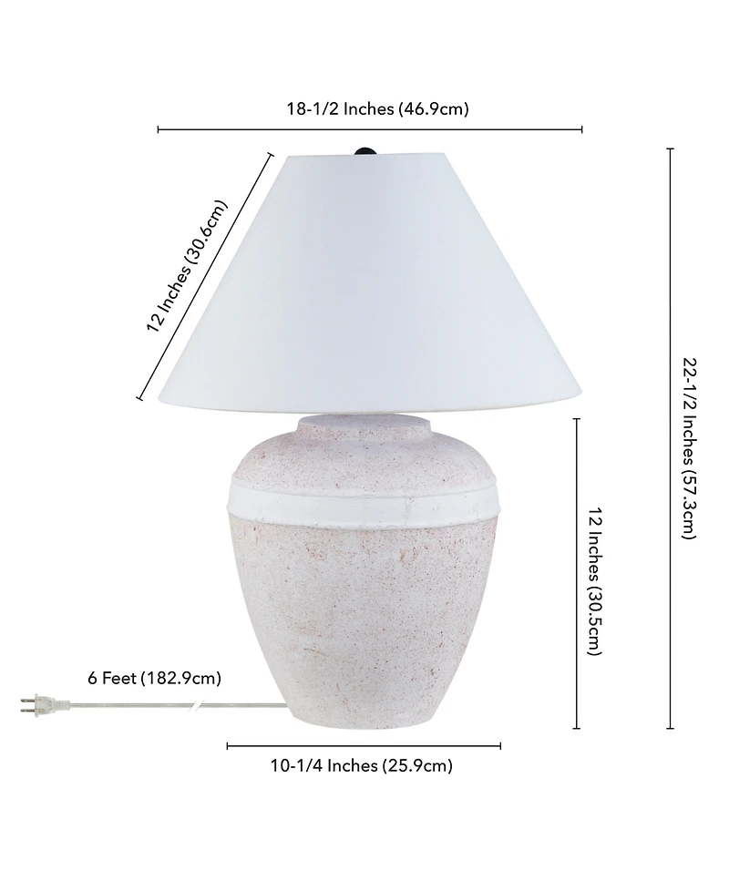 Hudson & Canal Chiara 22.5" Ceramic Table Lamp with Fabric Shade