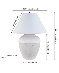Hudson & Canal Chiara 22.5" Ceramic Table Lamp with Fabric Shade