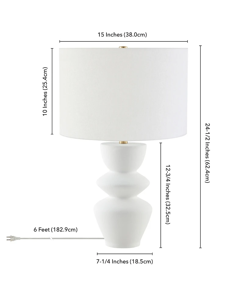 Hudson & Canal Cassian 24.5" Ceramic Table Lamp with Fabric Shade