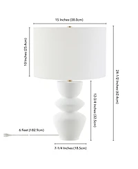 Hudson & Canal Cassian 24.5" Ceramic Table Lamp with Fabric Shade