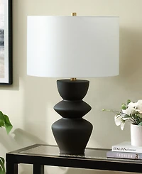 Hudson & Canal Cassian 25" Ceramic Table Lamp with Fabric Shade