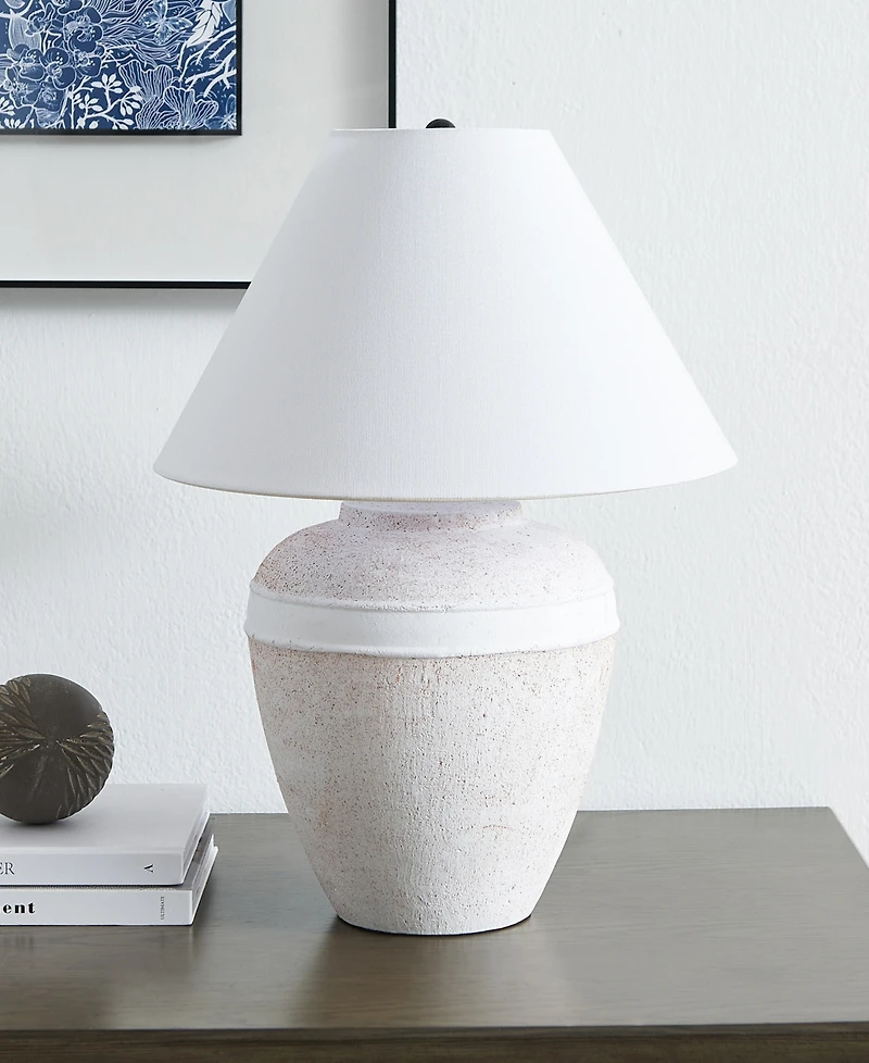 Hudson & Canal Chiara 22.5" Ceramic Table Lamp with Fabric Shade