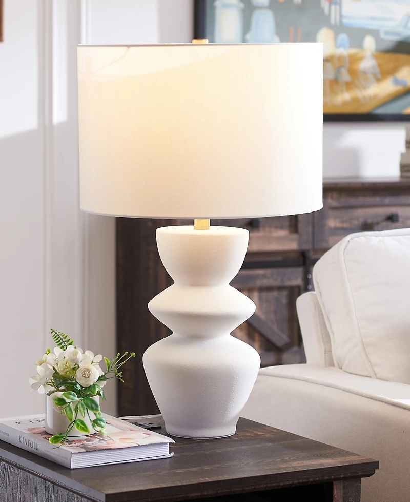 Hudson & Canal Cassian 24.5" Ceramic Table Lamp with Fabric Shade