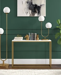 Hudson & Canal Dufrene 28" Metal 2-Light Table Lamp with Glass Shades