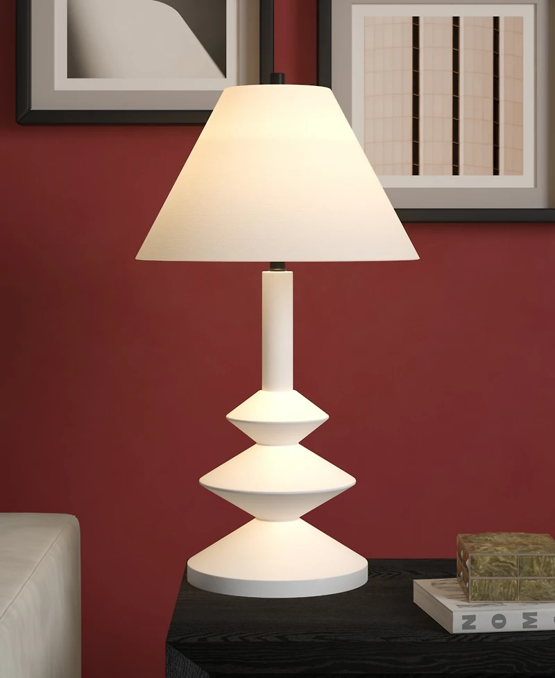 Hudson & Canal Abilene 28" Resin Triple Gourd Lamp with Fabric Shade