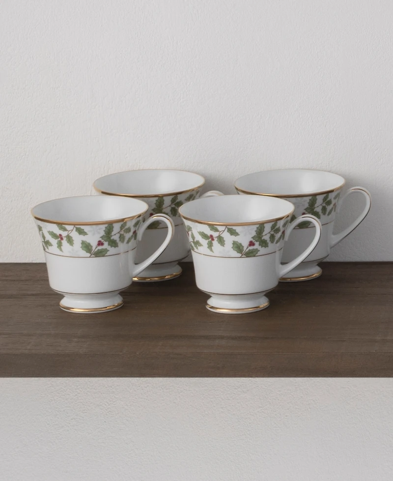 Holly Berry 8 oz Cup, Set of 4