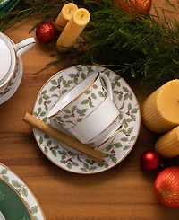 Holly Berry 6" Saucer, Set of 4