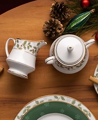 Noritake Holly Berry Gold Sugar Creamer Set