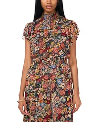 Msk Women's Flutter-Sleeve Smocked-Waist Jumpsuit