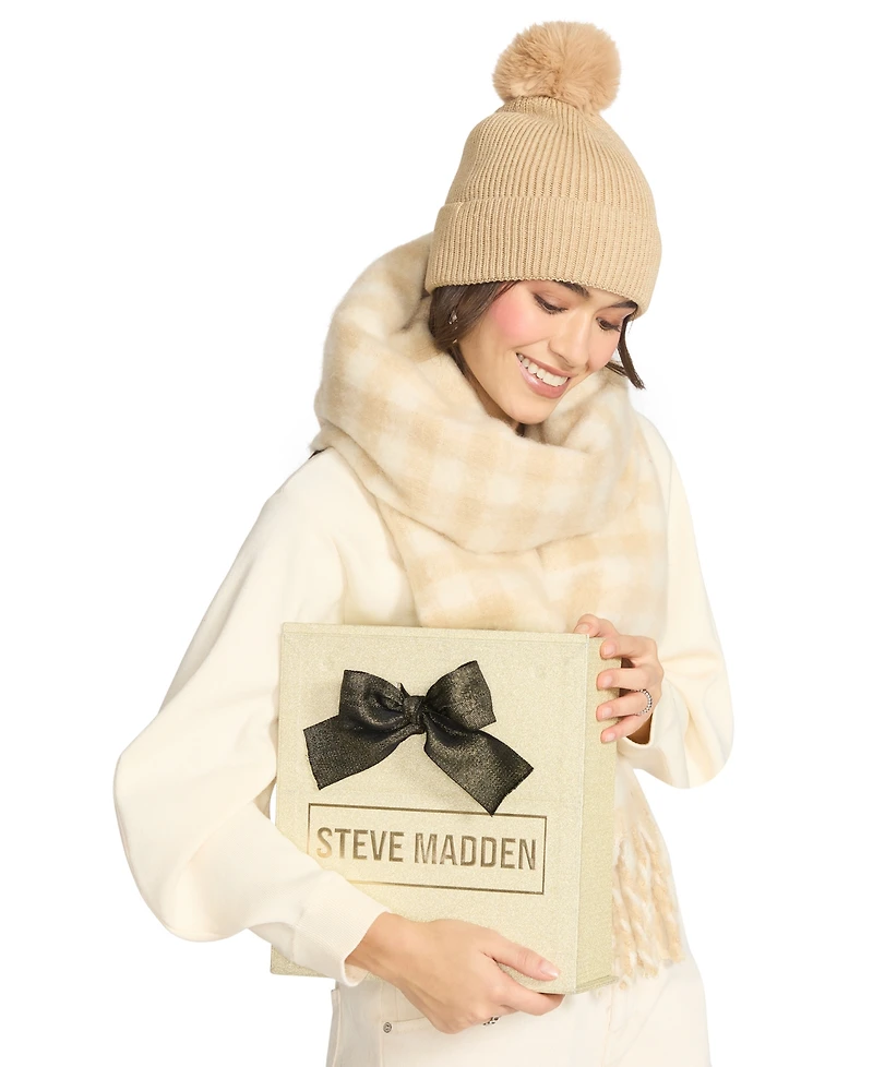 Steve Madden Buffalo Blaze Beanie and Scarf Gift Set, 2-Piece Set