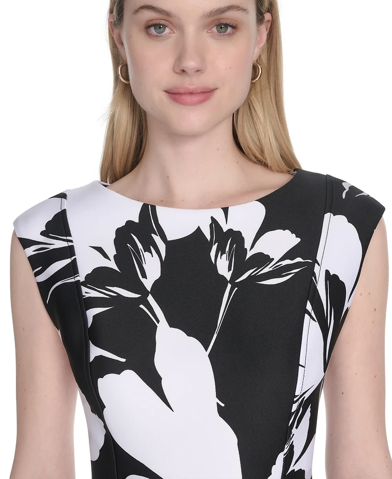 Calvin Klein Women's Short-Sleeve Scuba Midi Dress