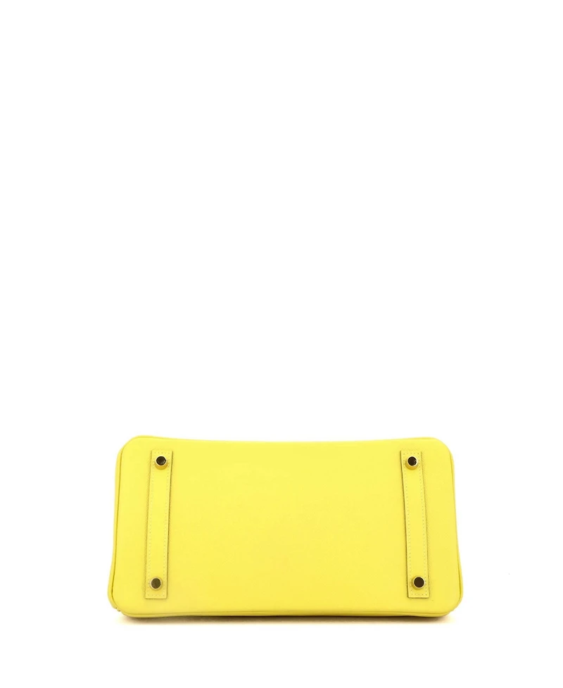Pre-Owned Hermes Birkin 30 Handbag Yellow Epsom with Gold Hardware