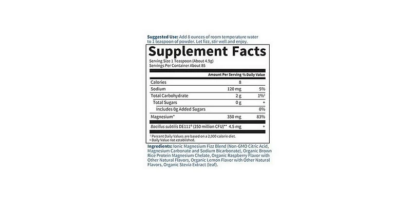 Garden of Life Dr. Formulated Magnesium Powder, Raspberry Lemon, 14.9 Oz