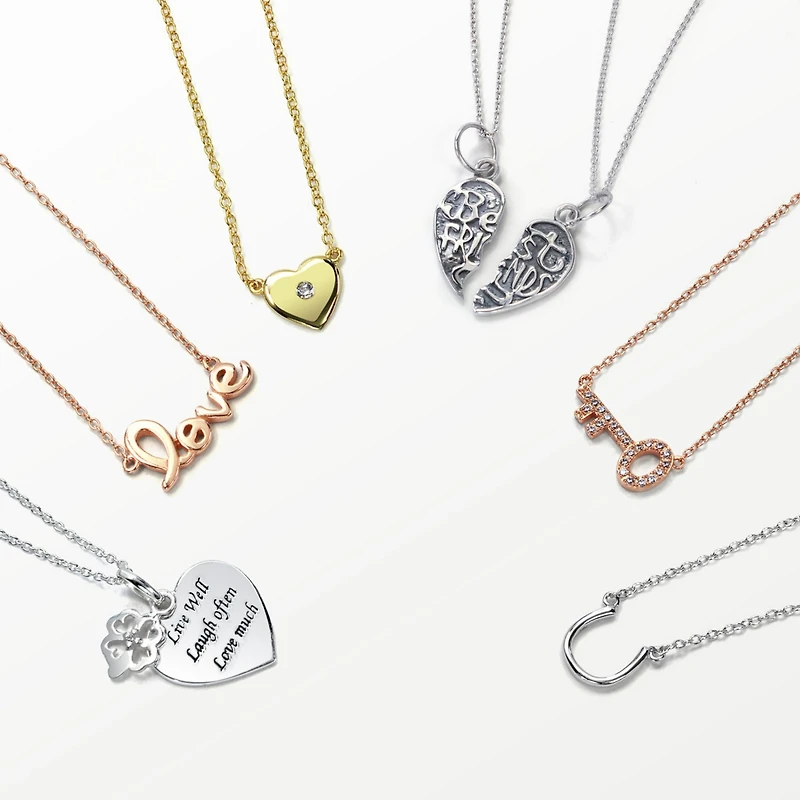 Bling Jewelry Minimalist Horseshoe Pendant Necklace Gold and Silver - Equestrian Good Luck Charm