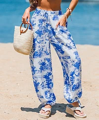 Cupshe Women's Coastal Drive Tropical Pants