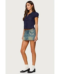 Edikted Women's Lanie Eyelet Tailored Button Up Shirt